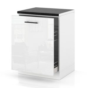 Szafka kuchenna dolna kosz cargo 60cm spremium biały połysk 378190 Szafka kuchenna dolna kosz cargo 60cm spremium biały połysk 378190
