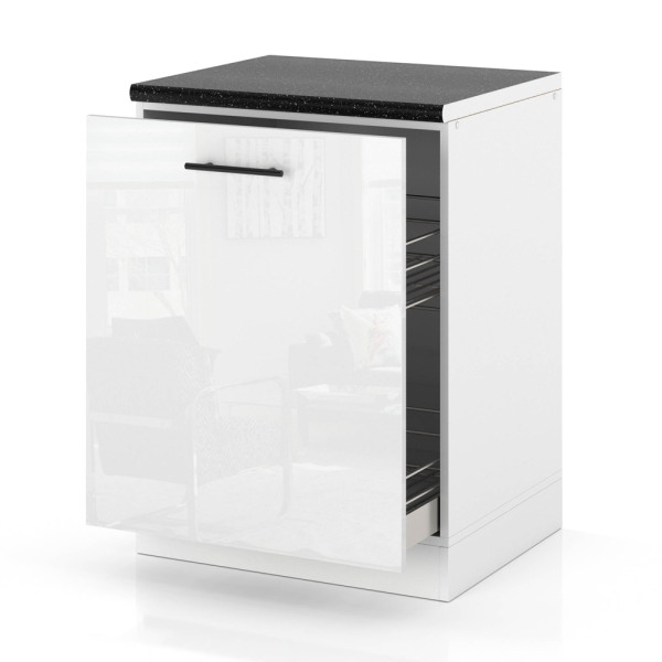 Szafka kuchenna dolna kosz cargo 60cm spremium biały połysk 378190