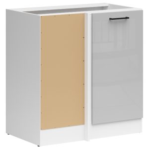 Szafka kuchenna dolna narożna Junona Line jasny lewa jasny szary połysk zabudowuje naroże 100×60 cm 75307