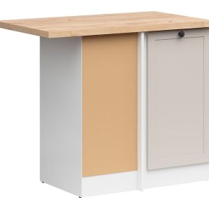 Szafka kuchenna dolna narożna Junona Line lewa biała/uni kaszmir z blatem zabudowuje naroże 100×60 cm 866366