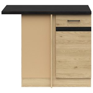 Szafka kuchenna dolna narożna Junona Line lewa dąb bernstein z blatem zabudowuje naroże 100×60 cm 281157
