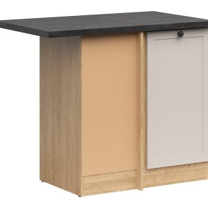 Szafka kuchenna dolna narożna Junona Line lewa dąb brenstein/uni kaszmir z blatem zabudowuje naroże 100×60 cm 866367