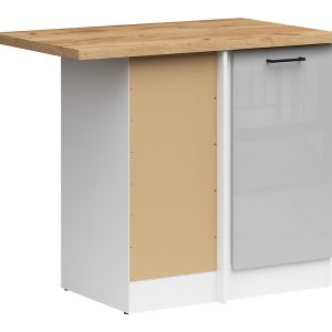 Szafka kuchenna dolna narożna Junona Line lewa jasny szary połysk z blatem zabudowuje naroże 100×60 cm 174487 Szafka kuchenna dolna narożna Junona Line lewa jasny szary połysk z blatem zabudowuje naroże 100×60 cm 174487