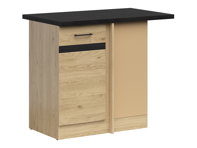 Szafka kuchenna dolna narożna Junona Line prawa dąb bernstein z blatem zabudowuje naroże 100x60 cm 281158