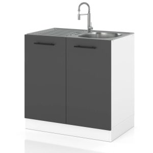 Szafka kuchenna dolna pod zlewozmywak 80cm spremium szary 636970 Szafka kuchenna dolna pod zlewozmywak 80cm spremium szary 636970