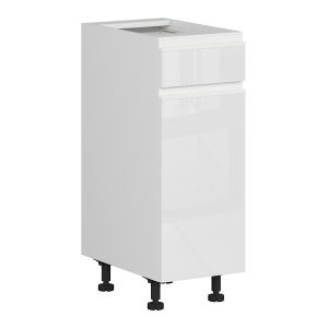 Szafka kuchenna dolna Sole 30 cm lewa z szufladam cichy domyk biały połysk 382583 Szafka kuchenna dolna Sole 30 cm lewa z szufladam cichy domyk biały połysk 382583