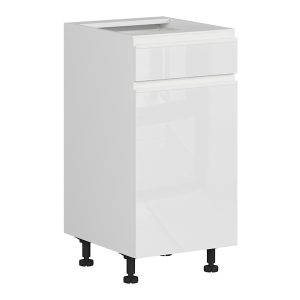 Szafka kuchenna dolna Sole 40 cm lewa z szufladami cichy domyk biały połysk 382589 Szafka kuchenna dolna Sole 40 cm lewa z szufladami cichy domyk biały połysk 382589