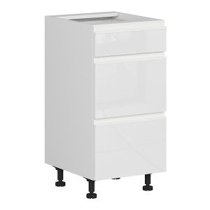 Szafka kuchenna dolna Sole 40 cm z szufladami cichy domyk biały połysk 382610 Szafka kuchenna dolna Sole 40 cm z szufladami cichy domyk biały połysk 382610