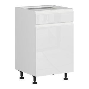 Szafka kuchenna dolna Sole 60 cm prawa z szufladą cichy biały połysk 382604 Szafka kuchenna dolna Sole 60 cm prawa z szufladą cichy biały połysk 382604