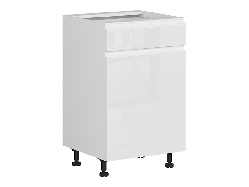Szafka kuchenna dolna Sole 60 cm prawa z szufladą cichy biały połysk 382604