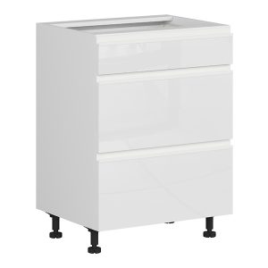 Szafka kuchenna dolna Sole 60 cm z szufladami cichy domyk biały połysk 384473 Szafka kuchenna dolna Sole 60 cm z szufladami cichy domyk biały połysk 384473