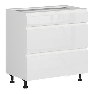 Szafka kuchenna dolna Sole 80 cm z szufladami cichy domyk biały połysk 384831 Szafka kuchenna dolna Sole 80 cm z szufladami cichy domyk biały połysk 384831
