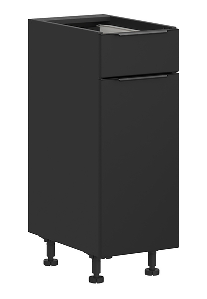 Szafka kuchenna dolna Sole L6 30 cm lewa z szufladą cichy domyk czarny mat 384767