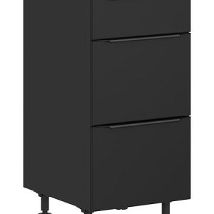 Szafka kuchenna dolna Sole L6 40 cm z szufladami cichy domyk czarny mat 384805 Szafka kuchenna dolna Sole L6 40 cm z szufladami cichy domyk czarny mat 384805