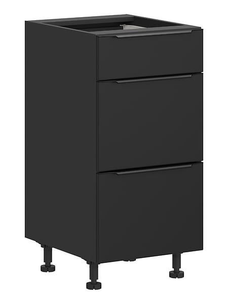 Szafka kuchenna dolna Sole L6 40 cm z szufladami cichy domyk czarny mat 384805