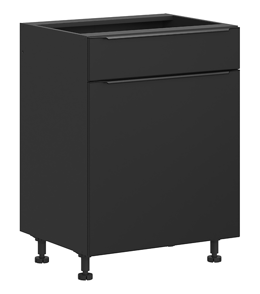 Szafka kuchenna dolna Sole L6 60 cm lewa czarny mat 185492