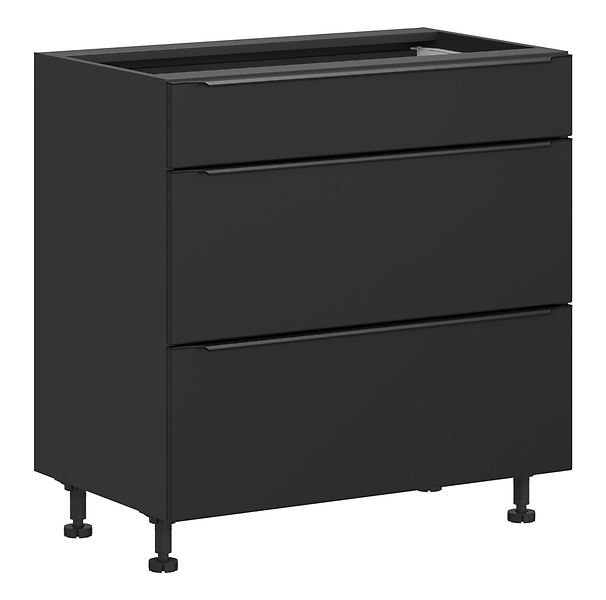 Szafka kuchenna dolna Sole L6 60 cm z szufladami cichy domyk czarny mat 384814