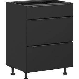 Szafka kuchenna dolna Sole L6 60 cm z szufladami cichy domyk czarny mat 384794 Szafka kuchenna dolna Sole L6 60 cm z szufladami cichy domyk czarny mat 384794
