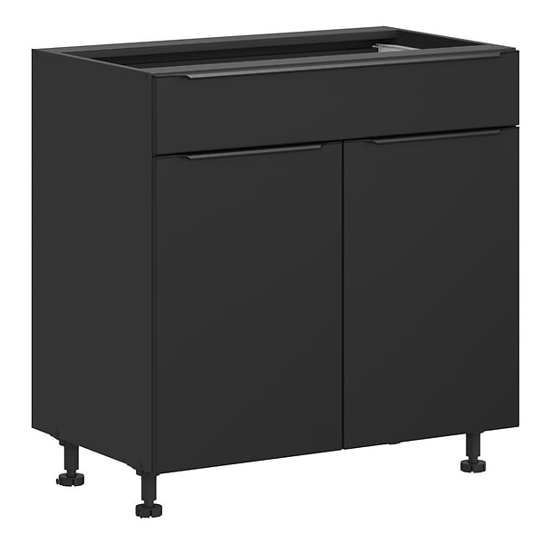 Szafka kuchenna dolna Sole L6 80 cm dwudrzwiowa z szufladą czarny mat 384791