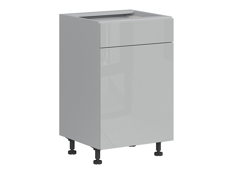 Szafka kuchenna dolna Top Line 50 cm lewa z szufladą cichy domyk szary połysk 383785