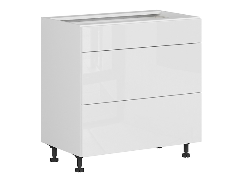 Szafka kuchenna dolna Top Line 80 cm z szufladami cichy domyk biały połysk 679396