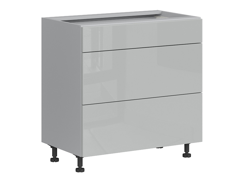 Szafka kuchenna dolna Top Line 80 cm z szufladami cichy domyk szary połysk 384904