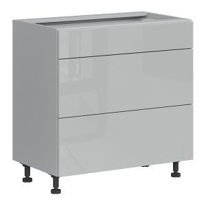 Szafka kuchenna dolna Top Line 80 cm z szufladami cichy domyk szary połysk 679395