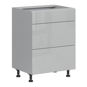 Szafka kuchenna dolna Top Line 80 cm z szufladami cichy domyk szary połysk 383799