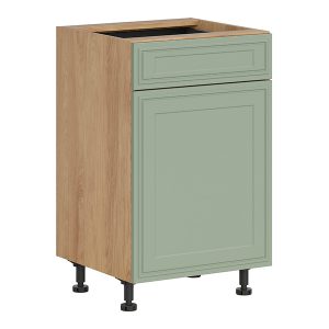 Szafka kuchenna dolna Verdi 50 cm lewa z szufladą cichy domyk dąb hikora/szałwia mat 926413 Szafka kuchenna dolna Verdi 50 cm lewa z szufladą cichy domyk dąb hikora/szałwia mat 926413